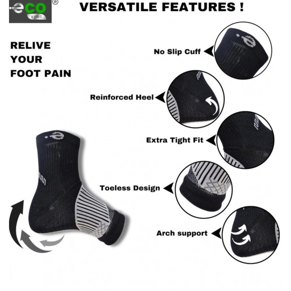 Multicolor unisex casual cotton printed ankle length support socks - black, low cut style for everyday wear