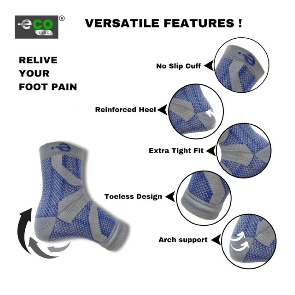 Multicolor unisex casual cotton ankle-length printed socks with support, blue-gray pattern