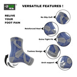 Multicolor unisex casual cotton ankle-length printed socks with support, blue-gray pattern