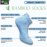 Multicolor unisex casual cotton printed ankle socks: Sky blue, light grey, olive, navy blue (color variation may occur)