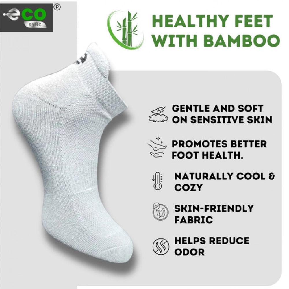 Multicolor unisex casual cotton printed ankle length socks: Sky blue, light grey, olive, navy blue (may vary)