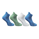 Multicolor unisex casual cotton ankle socks: navy blue, olive, off white patterned design