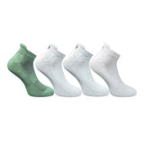 Multicolor unisex casual cotton printed ankle length socks (Olive, Light Grey, Light Grey, Off White) - versatile everyday footwear for all genders