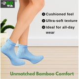 Multicolor unisex casual ankle-length cotton socks, light grey, off white, sky blue patterns