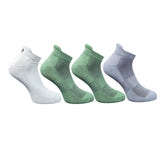 Multicolor unisex casual ankle-length cotton socks with light grey, olive, olive, dark grey print