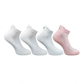Multicolor unisex casual cotton printed ankle socks - off white, light grey, light peach, suitable for various outfits