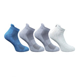 Multicolor unisex casual cotton ankle socks, navy blue, dark grey, light grey pattern