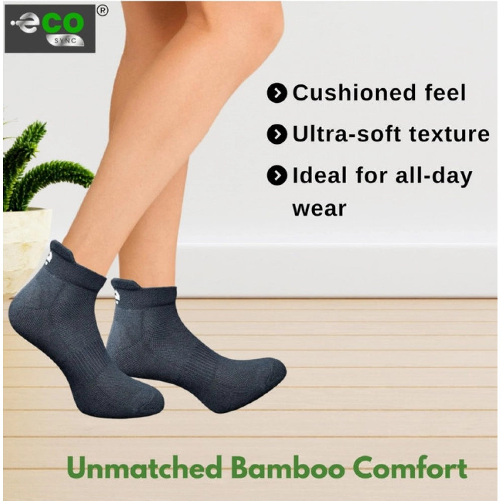 Multicolor unisex casual cotton printed ankle socks (light peach, black, olive) for everyday wear