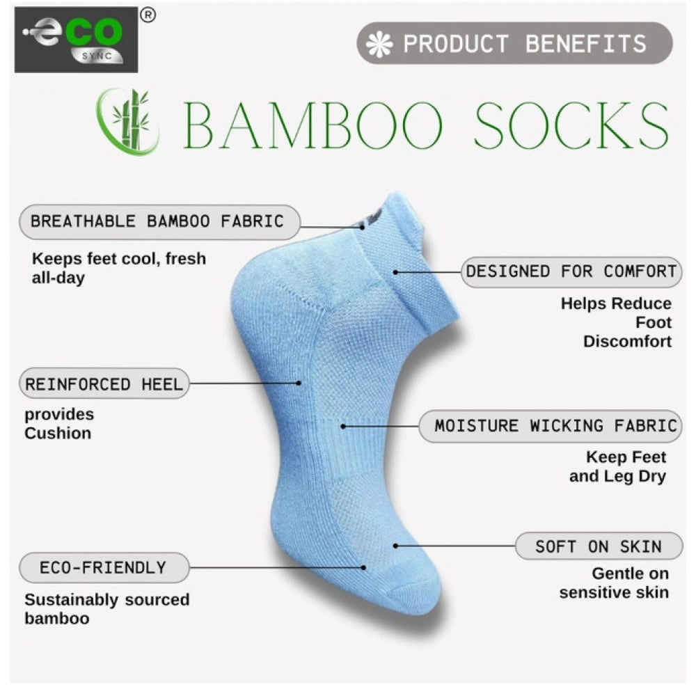 Multicolor unisex casual cotton printed ankle-length socks: Sky Blue, Black (varies with lighting)