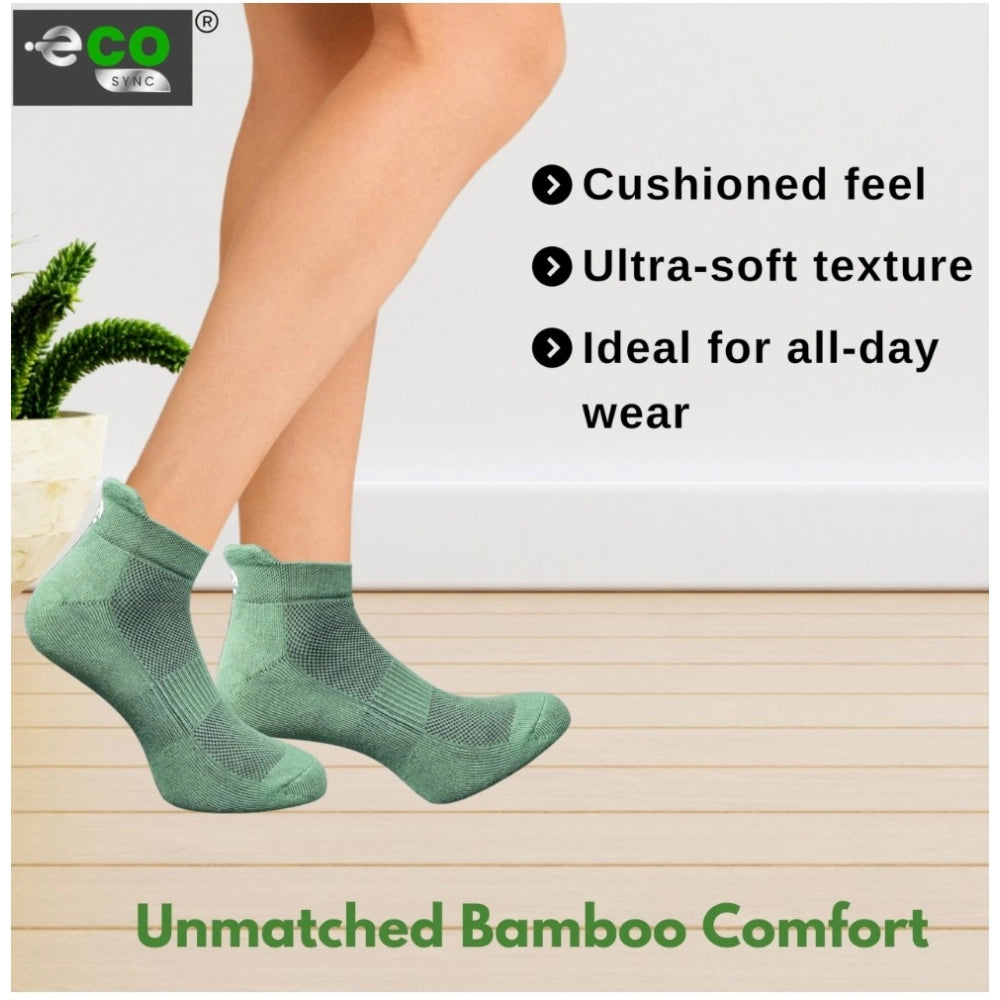 Multicolor unisex cotton ankle length socks, olive, off white pattern on casual wear