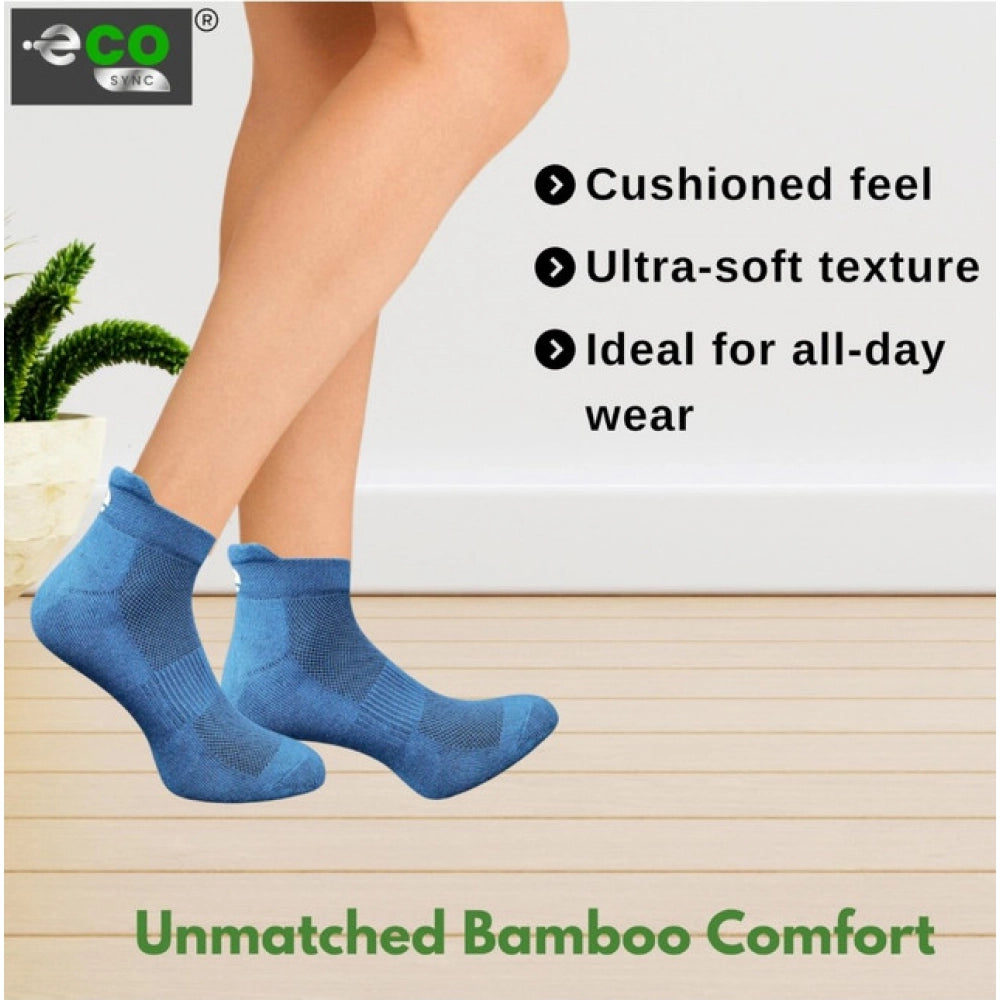 Multicolor unisex casual cotton printed ankle length socks: sky blue, light grey, dark grey, navy blue