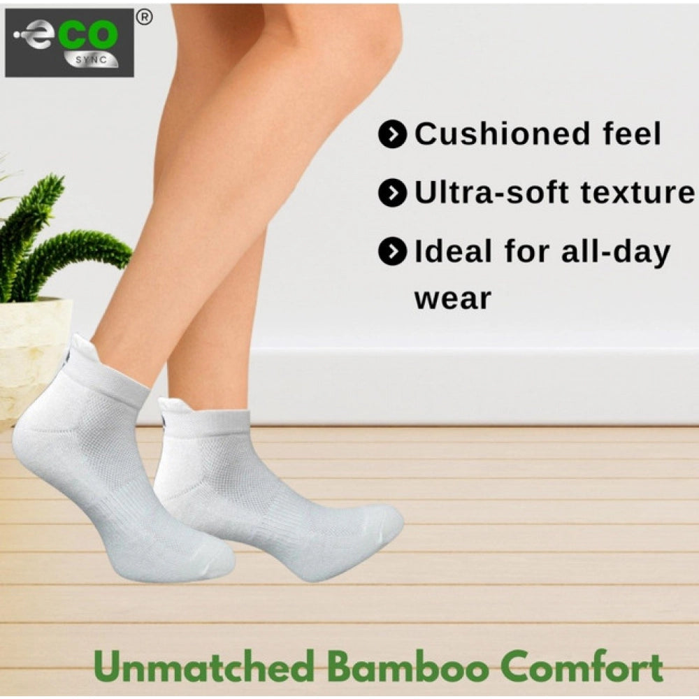 Multicolor unisex casual cotton printed ankle socks: Sky blue, navy blue, off white