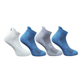 Multicolor unisex casual cotton ankle socks: Light grey, navy blue - printed design, versatile for everyday wear