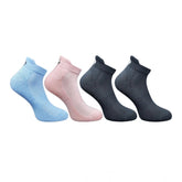 Multicolor unisex casual cotton ankle socks: Sky blue, light peach, black