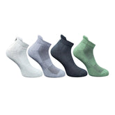 Multicolor unisex casual cotton printed ankle socks - Light grey, dark grey, black, olive