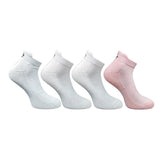 Multicolor unisex casual cotton printed ankle socks, light grey, off white, peach - variety pack for everyday wear