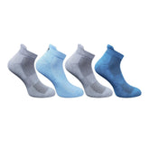 Multicolor unisex casual cotton ankle socks: dark grey, sky blue, navy blue (actual colors may vary)