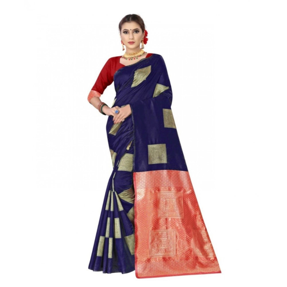 Soft blue lichi silk printed saree with unstitched blouse, vibrant floral design on a 5.5mtr length