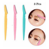 Assorted color pack of 3 facial razor set for eyebrow and face shaving trimmer - ideal for exfoliation and safe hair removal