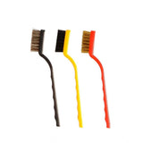 Assorted color pack of small wire brushes for cleaning & rust removal, perfect for hard-to-reach corners & surfaces