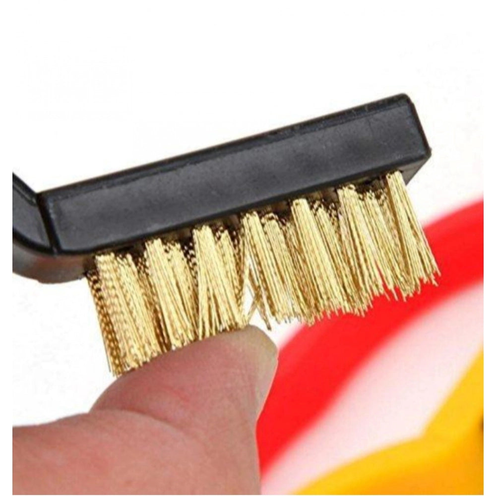 Assorted color pack of 3 small wire brushes for cleaning & rust removal, ideal for hard-to-reach surfaces