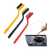 Assorted color pack, small wire brush set for cleaning & rust removal, ideal for hard-to-reach surfaces