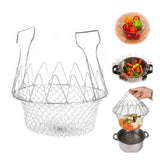 Foldable Chef Basket – Multi-Function Strainer And Steamer (Color: Assorted )