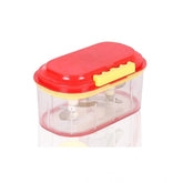 Assorted ABS twin bowl dual-blade hand chopper - manual food processor for vegetables & fruits, ideal for eco-friendly, portable prep