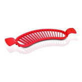 Assorted color plastic banana slicer set for salads - saves time chopping fruit