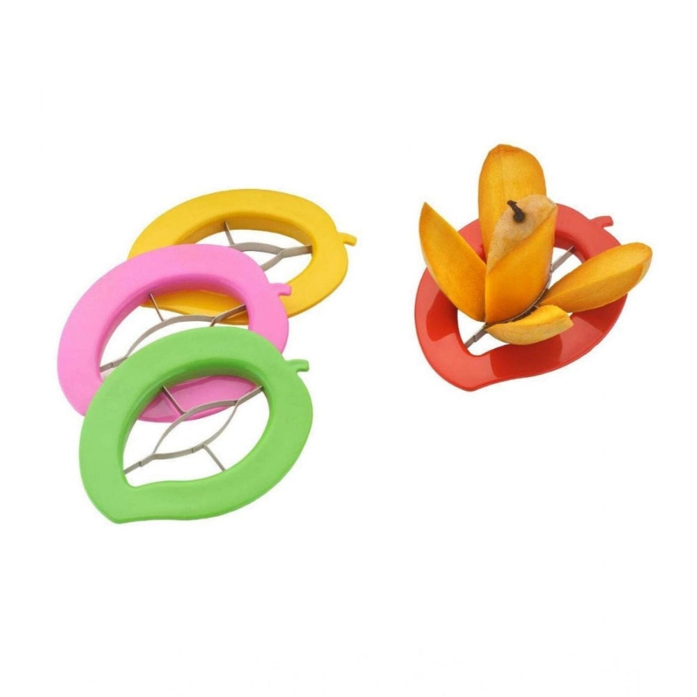 Assorted color pack, durable travel-friendly Mango cutter & slicer tool with dust-proof stainless steel blades