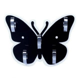 Pack Of 2_Butterfly Key Holder – Decorative Wall Mount Key Organizer (Color: Black)