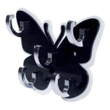 Pack Of 2_Butterfly Key Holder – Decorative Wall Mount Key Organizer (Color: Black)