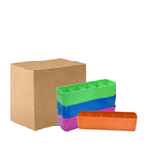 Pack Of 2_Socks Organizer Tray – 4-Piece Set | Quick 5-Section Storage Trays for Drawer Organizing | Sorting Tray for Socks, Accessories And Closet Storage (Color: Assorted )