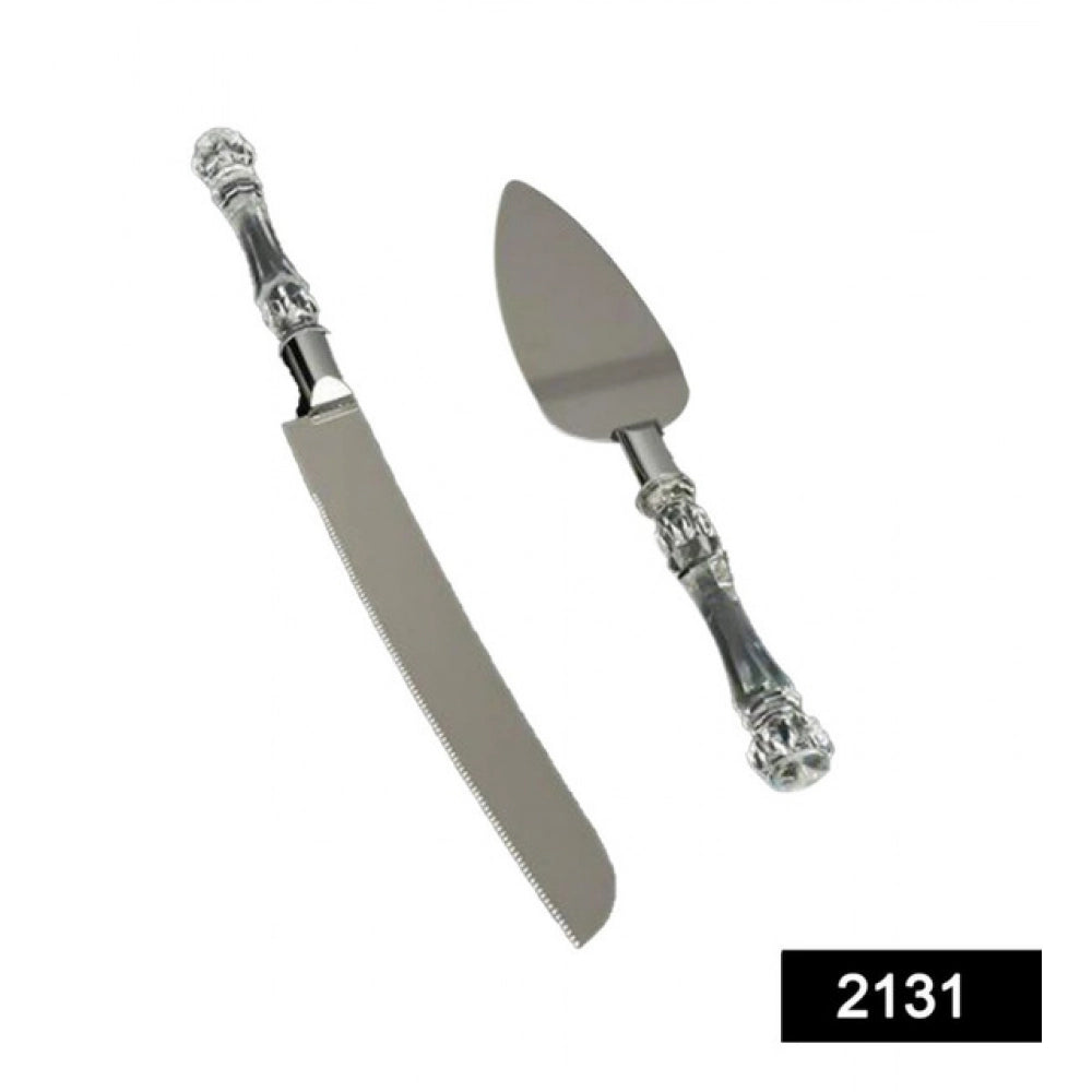 Assorted stainless steel cake cutting knife & server set, perfect for weddings, parties, and daily use with easy control and sharp blades