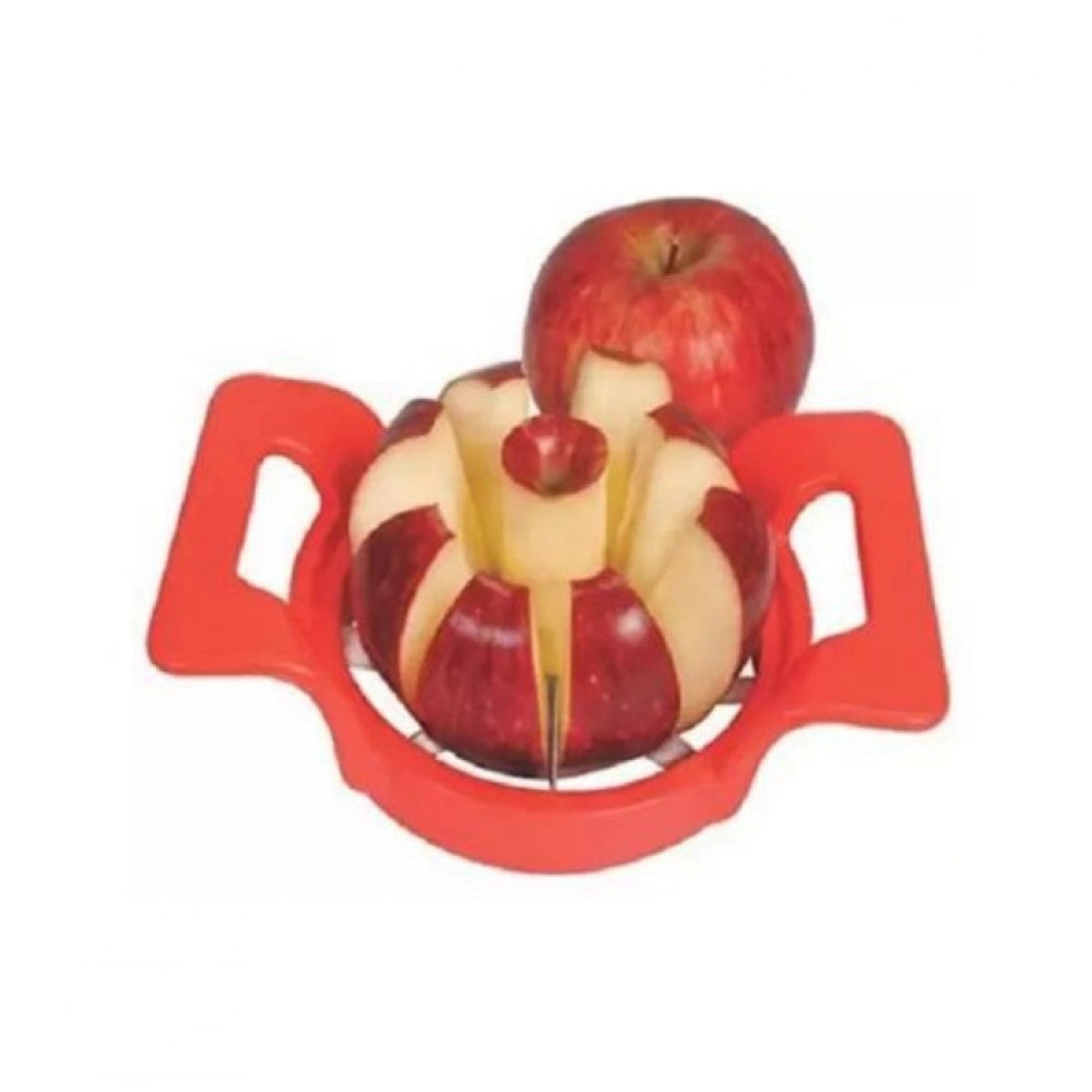 Assorted color pack of 3 stainless steel apple cutters & corers, quick cutting fruit slicer for easy, durable use in kitchen