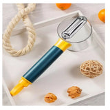 Assorted multi-functional fruit & veggie peeler with storage container, collects peel for easy disposal