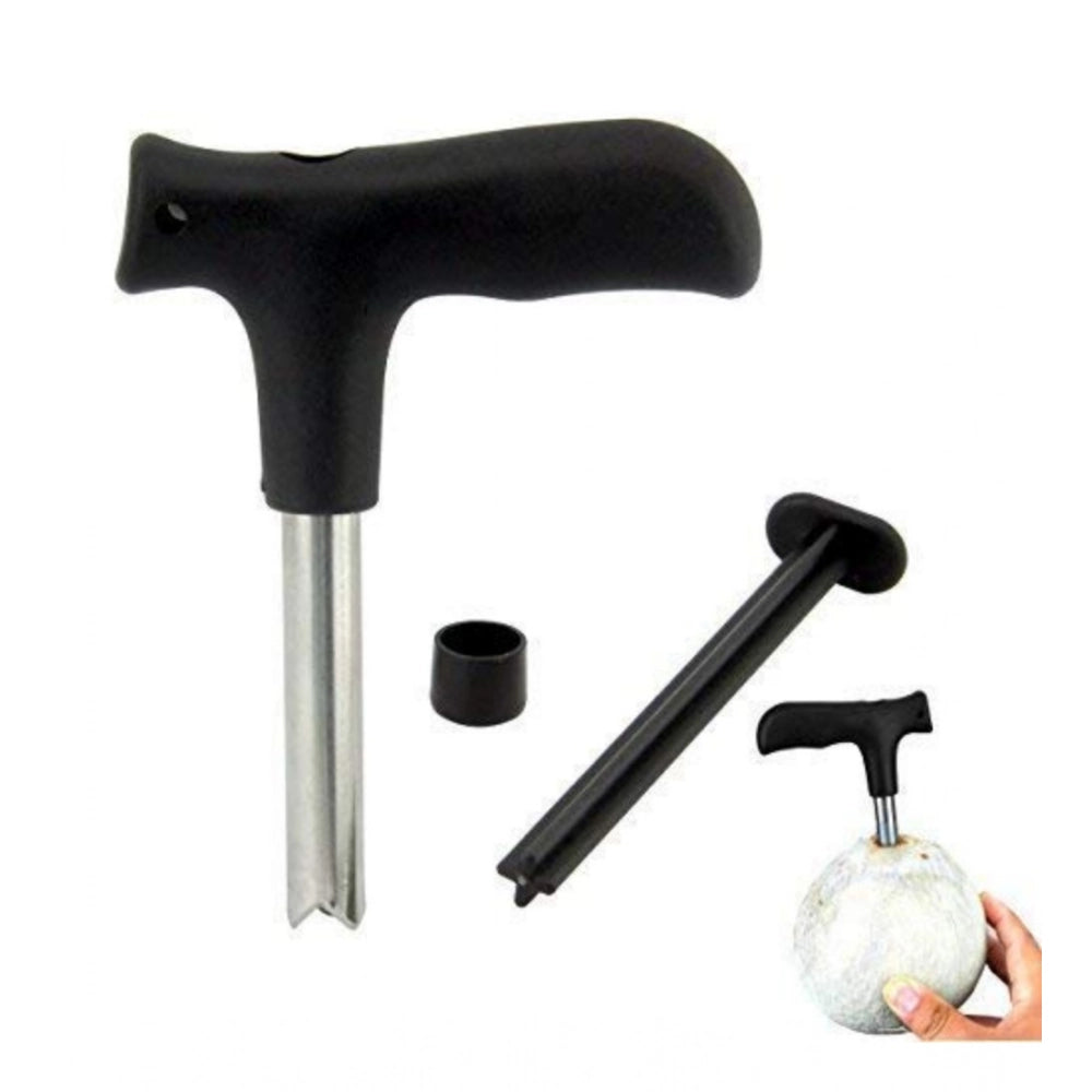 Assorted heavy plastic and stainless steel Coconut Opener - Easy, safe tool for extracting coconut water