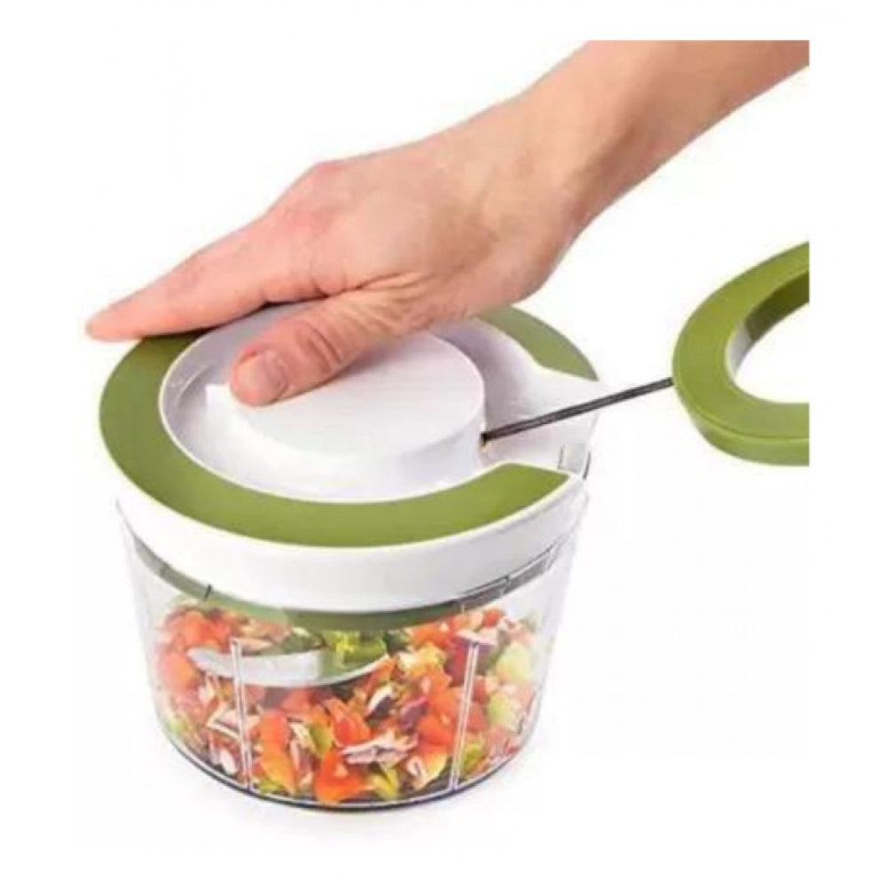 Assorted 2-in-1 manual smart chopper - versatile fruit & vegetable processor for effortless dicing, mincing, and crushing