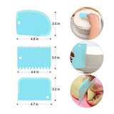 Pack of 5_Plastic Dough And Cake Scraper Set – 3 Pieces (Color: Assorted))