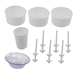 Assorted-color plastic ice gola & slush maker, handheld, rust-proof, sharp stainless steel blades. Includes ice-bowls, glass, reusable sticks, and ice snow dish. Durable countertop design, dishwasher safe, easily disassembles for storage