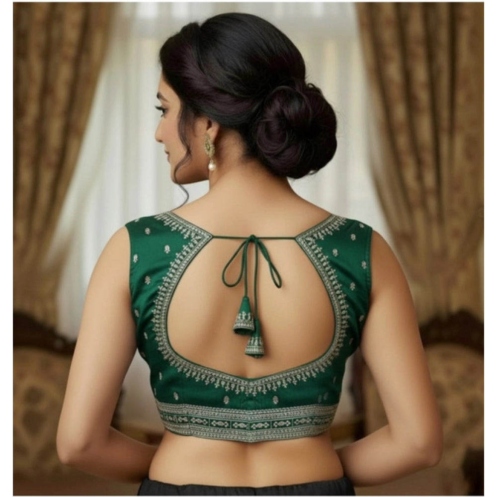 Green Zimmi Choo sequin work V-neck padded blouse, self-alterable size 36-40