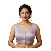 Lavender Zimmi Choo sequin work padded v-neck blouse (self-alterable 36-40) - women's formal wear on mannequin
