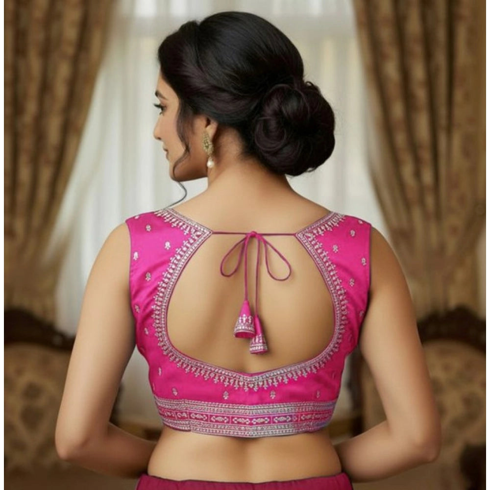 Pink Zimmi Choo sequin work V-neck padded blouse (self-alterable 36-40) on mannequin