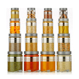 Multicolor plastic airtight kitchen container set for storing food, ideal for snacks, grains, pulses, and dry fruits