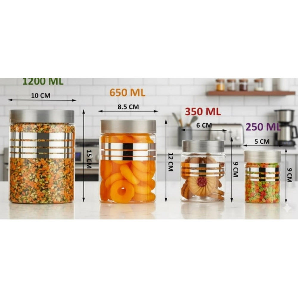 Multicolor plastic airtight kitchen storage container set, ideal for storing food items like snacks, cereals, grains, pulses, and dry fruits