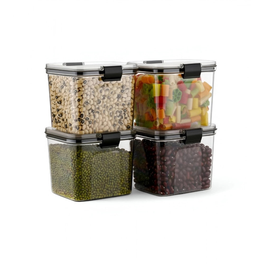 Multi-colored plastic kitchen storage container set, square shape with easy maintenance for efficient organization