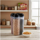 Multicolor plastic kitchen storage box, 4-section container for grocery organization