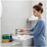 Multicolor plastic 3-in-1 liquid soap dispenser with sponge holder, easy one-hand pump action for efficient cleaning