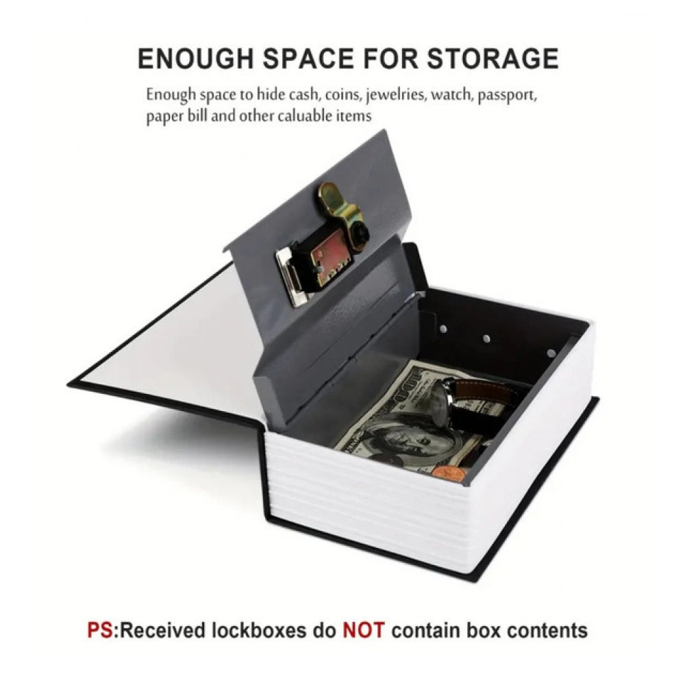 Black hardcarbon tabletop book safe with number locker, secure storage for confidential documents