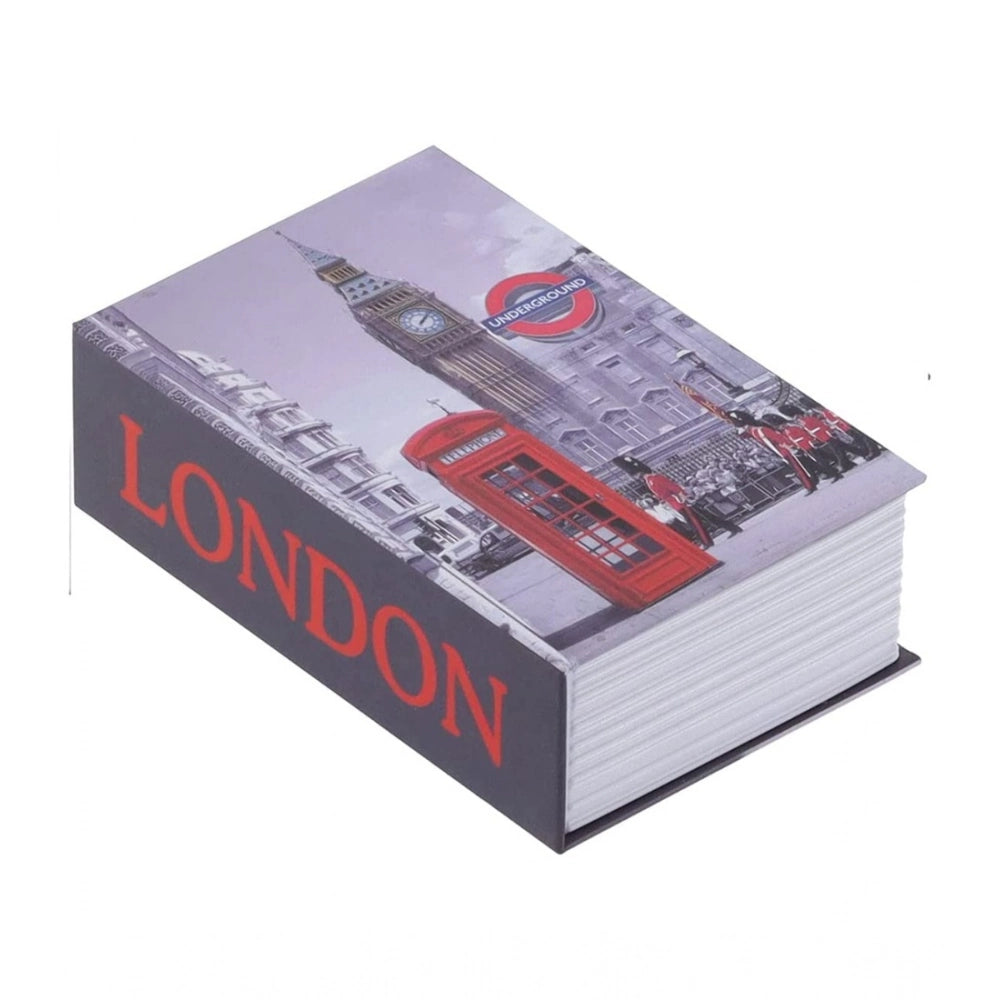 Gray hardcarbon tabletop locker book safe with number locker, discreet secret storage for personal documents